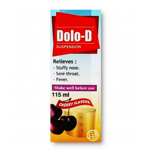 DOLO-D ORAL SUSPENSION ( IBUPROFEN 100 MG + PSEUDOEPHEDRINE 15 MG ) FOR EACH 5 ML 115 ML BOTTLE